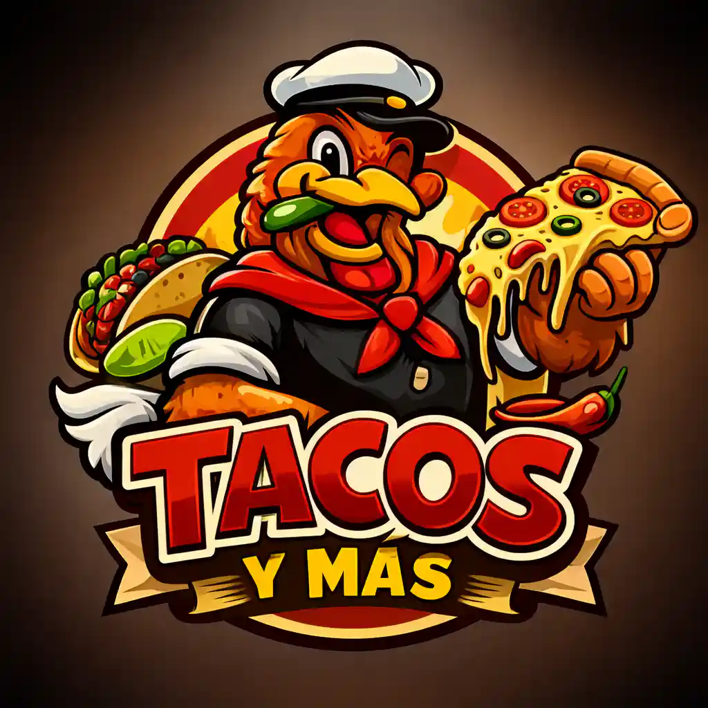 TACOS Y MAS PIZZA logo