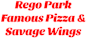 Rego Park Famous Pizza & Savage Wings logo