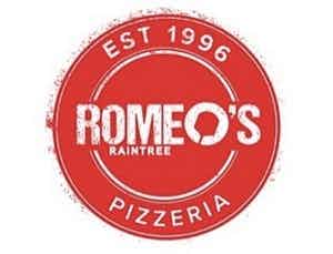 Romeo's Raintree Pizzeria logo