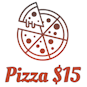 Pizza $15 logo