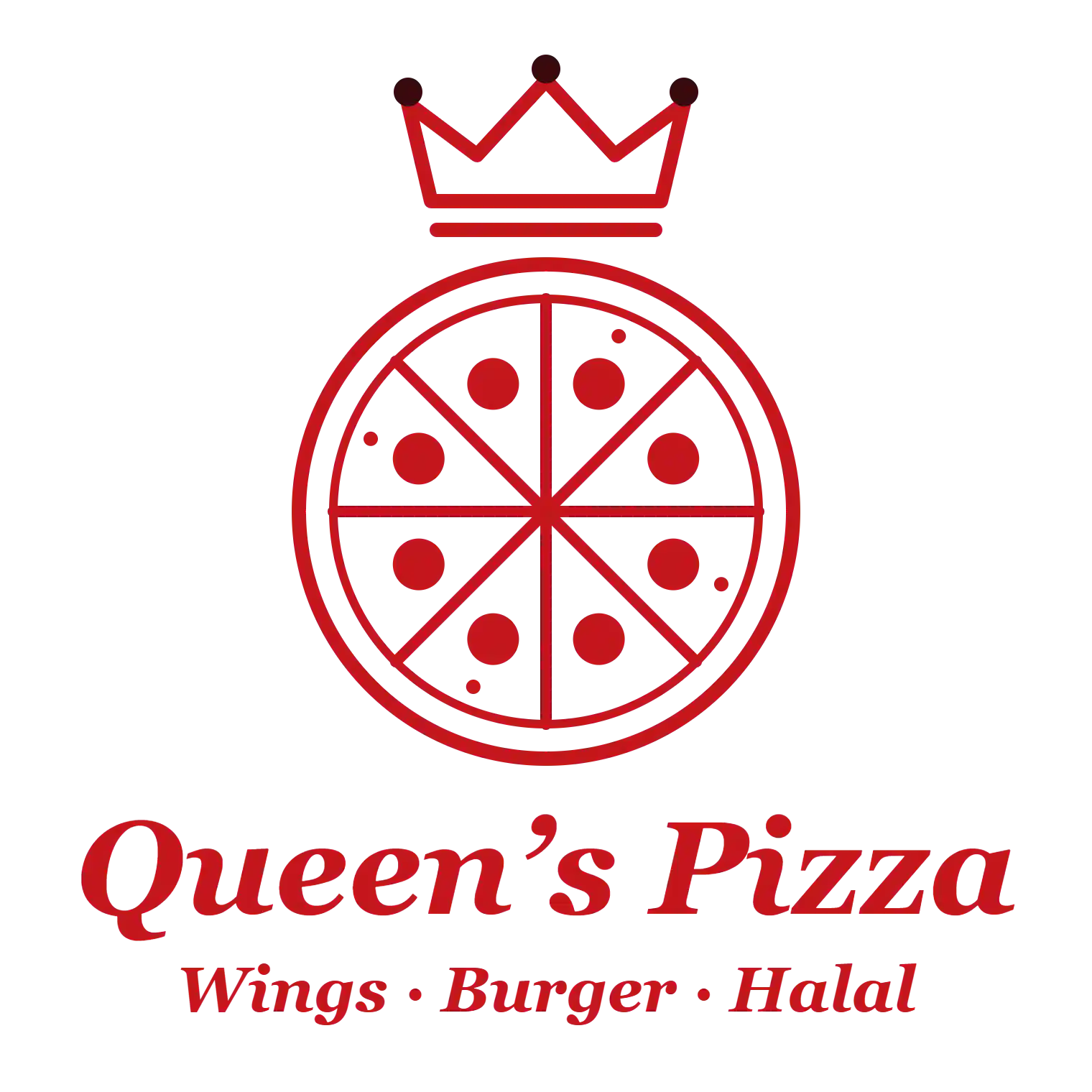 Queen's Pizza, Wings, Burger Halal logo